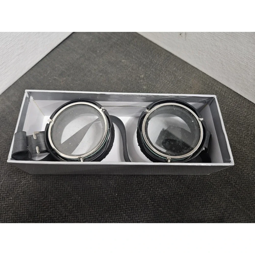 US SPEC Swiss Army Safety Round Motorcycle Goggles Protection Glass with Box